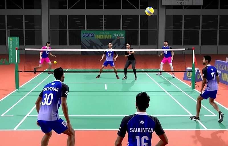 Indian Volley Aces gameplay showing Indian team in action